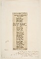 Dedicatory verses by Meryon to Reiner Nooms, called Zeeman, Charles Meryon  French, Etching; only state