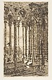 Gallery, Nôtre-Dame Cathedral, Paris, Charles Meryon French, etching on laid paper; fourth state of six