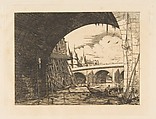 Archway, Pont Nôtre-Dame, Paris, Edmond Gosselin French, Etching on laid paper
