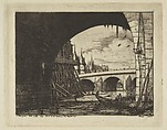 Archway, Pont Nôtre-Dame, Paris, Charles Meryon French, Etching; fourth state of four