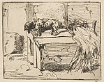 The Dog on the Kennel, James McNeill Whistler American, Etching, printed in black ink on coarse fibrous wove paper; second state of two (Glasgow)