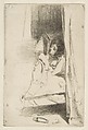 Reading in Bed (The Slipper), James McNeill Whistler American, Etching and drypoint, printed in black ink on fine laid paper; second state of two (Glasgow)