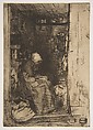 La Vielle aux Loques, James McNeill Whistler (American, Lowell, Massachusetts 1834–1903 London), Etching and drypoint, printed in black ink on gray chine on off-white wove paper (chine collé); third state of four (Glasgow)