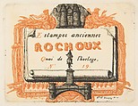 Address-card of the printseller, Rochoux, Charles Meryon French, Etching from two plates; fifth state of five