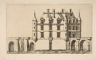 Château de Chenonceau, No 1, after Ducerceau, Charles Meryon  French, Etching on laid paper; only state
