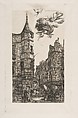 Tourelle Rue de l'Ecole de Médecine, 22 (House with a Turret, No 22, rue de l'Ecole de Médecine, Paris) (called the Turret of Marat), Charles Meryon  French, Etching with drypoint