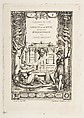 Frontispiece for the Catalogue of the work of Thomas De Leu, Charles Meryon French, Etching with engraving; sixth state of six