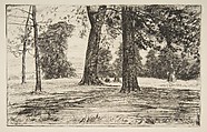 Greenwich Park, James McNeill Whistler  American, Etching and drypoint, printed in black ink on medium weight cream laid paper; third state of three (Glasgow)