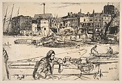 Black Lion Wharf, James McNeill Whistler (American, Lowell, Massachusetts 1834–1903 London), Etching; fourth state of four (Glasgow)