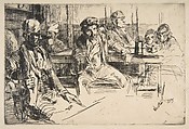 Longshore Men, James McNeill Whistler  American, Etching and drypoint, printed in black ink on medium weight buff Japan paper; third state of four (Glasgow)