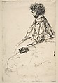 Bibi Lalouette, James McNeill Whistler  American, Etching and drypoint, printed in black ink on thin laid fibrous ivory Japan paper; second state of two, with the scratch (Glasgow)