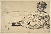 Bibi Valentin, James McNeill Whistler American, Etching and drypoint; second state of two, from the damaged plate (Glasgow); black ink on tissue fine cream Japan