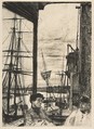 Rotherhithe (Wapping), James McNeill Whistler (American, Lowell, Massachusetts 1834–1903 London), Etching and drypoint, printed in black ink on fine ivory laid Japan; third state of three (Glasgow)