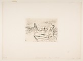The Punt, James McNeill Whistler (American, Lowell, Massachusetts 1834–1903 London), Etching and drypoint on ivory chine mounted on heavy cream wove paper (chine collé); fourth state of six (Glasgow)