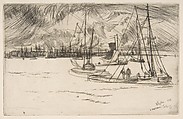 Amsterdam, from the Tolhuis, James McNeill Whistler (American, Lowell, Massachusetts 1834–1903 London), Etching and drypoint, printed in black ink on ivory laid paper; third state of eight (Glasgow)