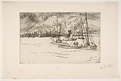 Amsterdam, from the Tolhuis, James McNeill Whistler (American, Lowell, Massachusetts 1834–1903 London), Etching and drypoint, printed in black ink on ivory laid paper; third state of eight (Glasgow)