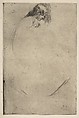 Jo's Bent Head, James McNeill Whistler (American, Lowell, Massachusetts 1834–1903 London), Drypoint, printed in black ink on a full sheet of off-white laid paper; third state of three (Glasgow)