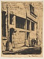 Rue des Mauvais Garçons, Paris, Charles Meryon  French, Etching on wove paper; first of three states; lines of verse added in pen and ink