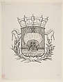 Coat-of-Arms Symbolic of the City of Paris with the motto: It Rocks But Does Not Sink, Charles Meryon French, Woodcut on china paper