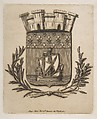Coat-of-Arms Symbolizing the City of Paris, from "Etchings of Paris", Charles Meryon French, Etching; fourth state of five