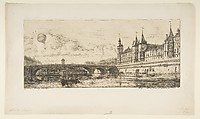 Pont-au-change, Paris, Charles Meryon  French, Etching and drypoint on laid paper; fifth state of twelve