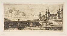 Pont-au-change, Paris, Charles Meryon  French, Etching and drypoint on laid paper; fifth state of twelve