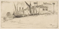 Chelsea Wharf, James McNeill Whistler  American, Etching and drypoint, printed in black ink on a brittle fibrous laid Japan; second state of two (Glasgow)