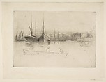Steamboats off the Tower, James McNeill Whistler (American, Lowell, Massachusetts 1834–1903 London), Drypoint, third state of four (Glasgow); printed in black ink on ivory laid paper
with watermark: Arms of Amsterdam