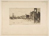 Free Trade Wharf, James McNeill Whistler (American, Lowell, Massachusetts 1834–1903 London), Etching and drypoint, printed in black ink on fine ivory Japan; fourth state of eight (Glasgow) as published by the Fine Art Society