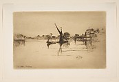 Little Putney, No. 2 (The Little Putney), James McNeill Whistler  American, Etching and drypoint, printed in dark brown ink with selective wiping on ivory laid paper; third state of three (Glasgow)