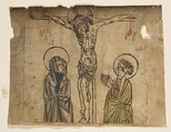 Christ on the Cross with the Virgin and St. John, Anonymous, German, 15th century , ca.1440-60 German, Woodcut