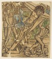 One of the Seven Falls of Christ, Anonymous, German, 15th century , ca. 1490 German, Woodcut, hand-colored