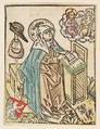 St. Bridget, Anonymous, German, 15th century German, Woodcut, hand-colored