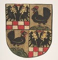 Arms of the Counts of Botenlauben, Anonymous, German, Thuringia, 15th century  German, Woodcut, colored by stencil