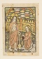 Christ Appearing to St. Mary Magdalen, Anonymous, German, 15th century , Cologne or lower Rhine, ca. 1475 German, Metalcut, hand-colored