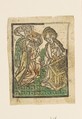 The Annunciation, Anonymous, German, Cologne, 15th century  German, Metalcut, hand-colored in green, yellow, and red
