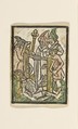 Martyrdom of St. Erasmus, after the Master of St. Erasmus, Anonymous, German, 15th century  German, Metalcut, hand-colored