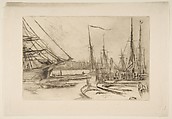 A Sketch from Billingsgate (From Billingsgate), James McNeill Whistler (American, Lowell, Massachusetts 1834–1903 London), Drypoint, printed in black ink on ivory laid paper; seventh state of eight (Glasgow)