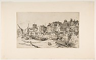 The "Adam and Eve," Old Chelsea, James McNeill Whistler (American, Lowell, Massachusetts 1834–1903 London), Etching and drypoint on gray chine collé on medium weight ivory laid support;  third state of three (Glasgow) 