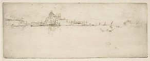 Little Salute, James McNeill Whistler American, Etching and drypoint, printed in black ink on medium weight ivory laid paper torn from a book; third state of three (Glasgow)