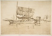 Fishing Boat, James McNeill Whistler (American, Lowell, Massachusetts 1834–1903 London), Etching and drypoint, printed in dark brown ink on ivory laid paper; fourth state of six (Glasgow)