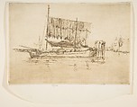 Fishing Boat, James McNeill Whistler (American, Lowell, Massachusetts 1834–1903 London), Etching and drypoint, printed in dark brown ink on ivory laid paper; fourth state of six (Glasgow)