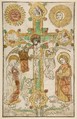 Christ on a Goldsmith's Cross, Anonymous, German, Upper Germany, 15th century German, Woodcut, hand-colored