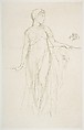 Study, James McNeill Whistler (American, Lowell, Massachusetts 1834–1903 London), Lithograph with scraping on a prepared half-tint ground, printed in olive green ink on grayish-white plate paper; only state (Chicago)