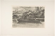 Limehouse, James McNeill Whistler (American, Lowell, Massachusetts 1834–1903 London), Lithotint with scraping and incising, on a prepared half-tint ground; first state of three (Chicago) printed in black ink on off-white wove paper