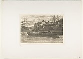 Limehouse, James McNeill Whistler (American, Lowell, Massachusetts 1834–1903 London), Lithotint with scraping and incising, on a prepared half-tint ground, printed in black ink on cream Japanese paper mounted on white plate paper; second state of three (Chicago)