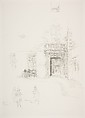 Courtyard, Chelsea Hospital, James McNeill Whistler (American, Lowell, Massachusetts 1834–1903 London), Lithograph with stumping on grayish white chine mounted on white plate paper; only state (Chicago)