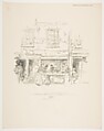 Maunder's Fish Shop, Chelsea, from "Whirlwind," December 27, 1890, James McNeill Whistler American, Transfer lithograph with scraping; second state of two (Chicago); printed in black ink on smooth ivory wove paper