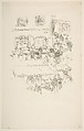 The Market Place, Vitré, James McNeill Whistler  American, Transfer lithograph with stumping, printed on black ink on ivory laid paper; only state (Chicago)