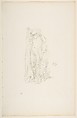 Model Draping, James McNeill Whistler  American, Transfer lithograph, with additions in graphite, printed in black ink on ivory laid paper; only state (Chicago)